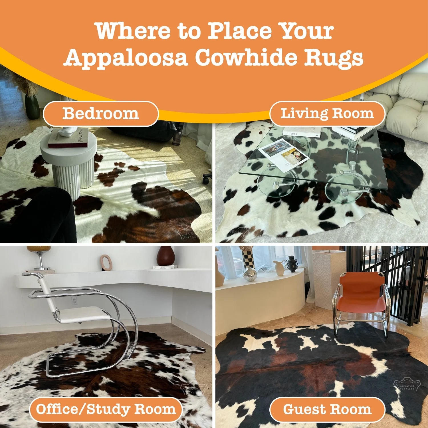 Medium Tricolor Cowhide Rug 5' x 7' S997624