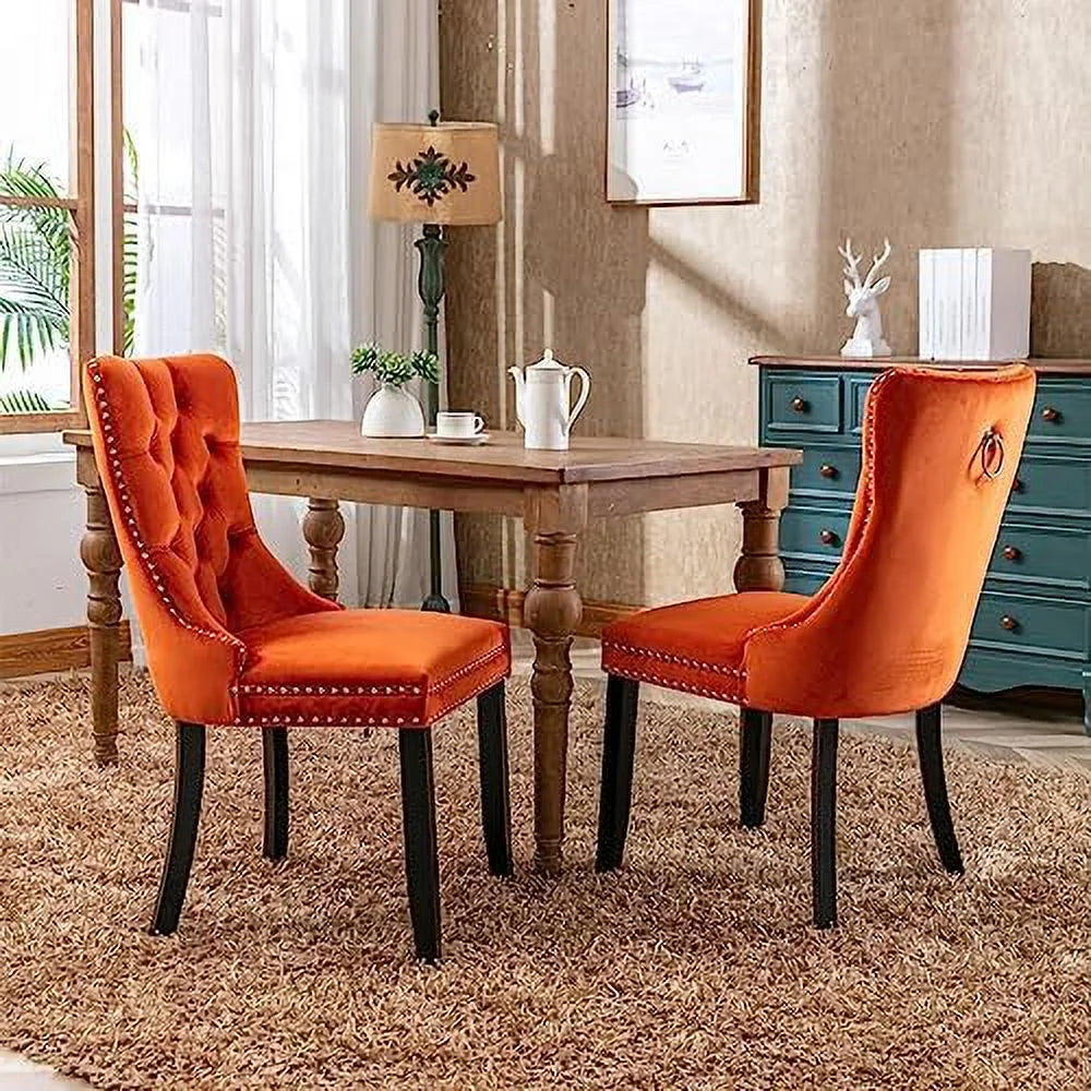 Velvet Dining Chair with Button Back B57226