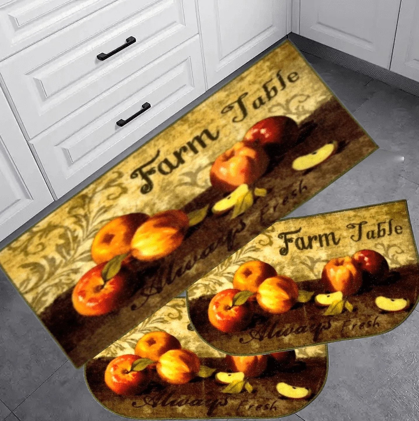 Multicolor 3PC Kitchen Rug Set O8323