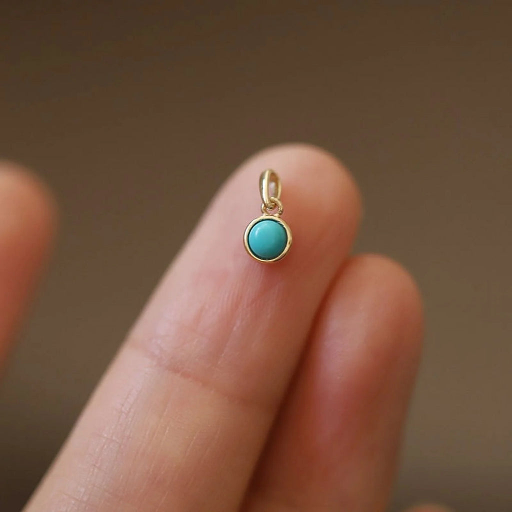 Blue Turquoise Gold Filled Sterling Silver Necklace X155