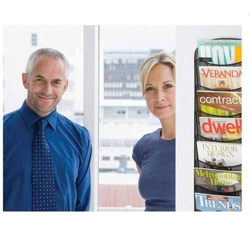 Onyx Mesh Magazine Wall Rack 10 Pocket Black S537452
