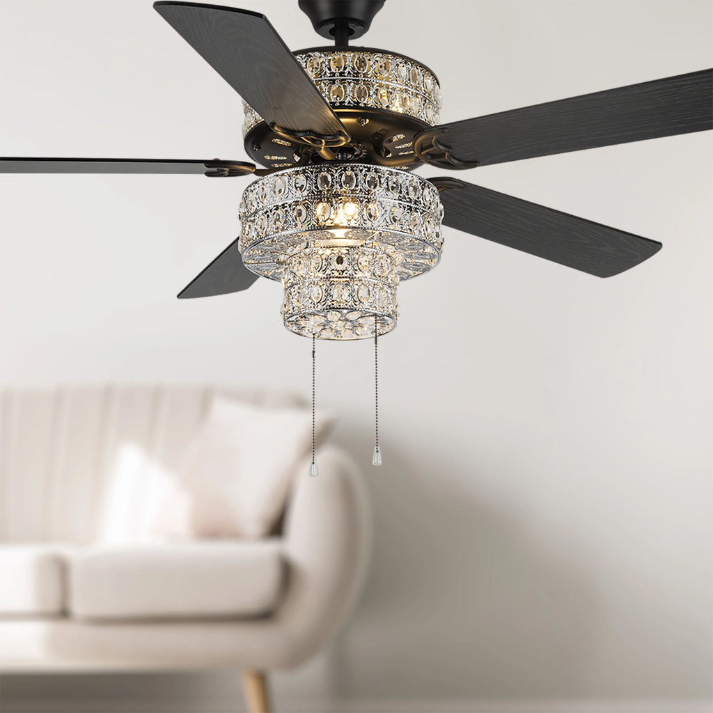 52" Crystal LED Ceiling Fan with Light K8150