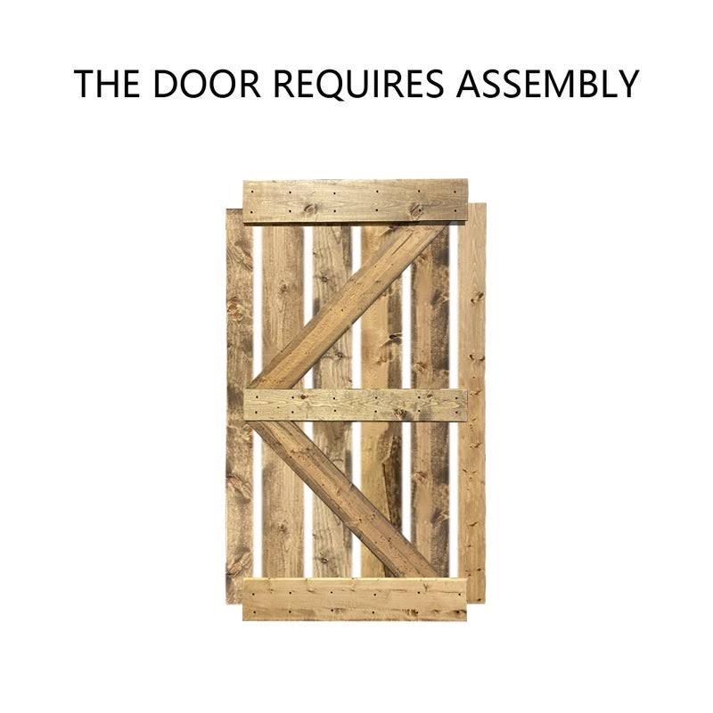 Carbon Gray Solid Pine Wood Interior Sliding Barn Door Y931538
