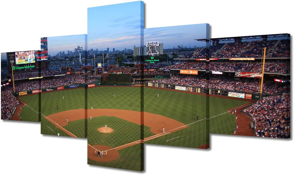 5 Pieces Canvas Art Wall Decor Baseball Stadium Pictures Paintings Posters Prints Stretched Ready to Hang - 50" Wx24 H Pack of 2 T766870