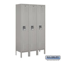 Gray Metal Locker - Single Tier - 3 Wide - 5 Feet High - 12 Inches Deep V3135