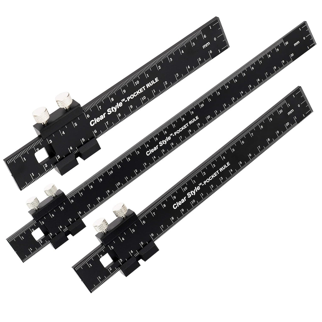 3 Pack 6, 8 and 12 inch Woodworking T Track Ruler P4369