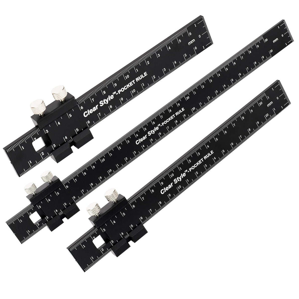 3 Pack 6, 8 and 12 inch Woodworking T Track Ruler P4369