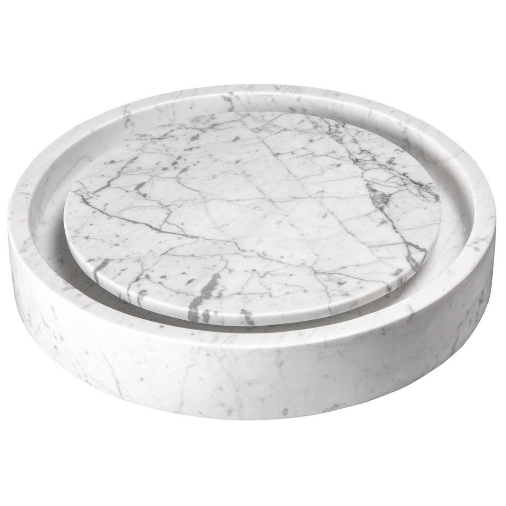 Round Infinity Pool Sink Carrara Marble J40314