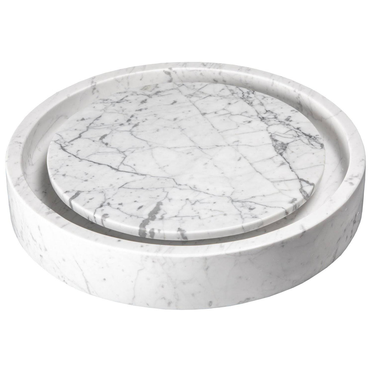 Round Infinity Pool Sink Carrara Marble J40314