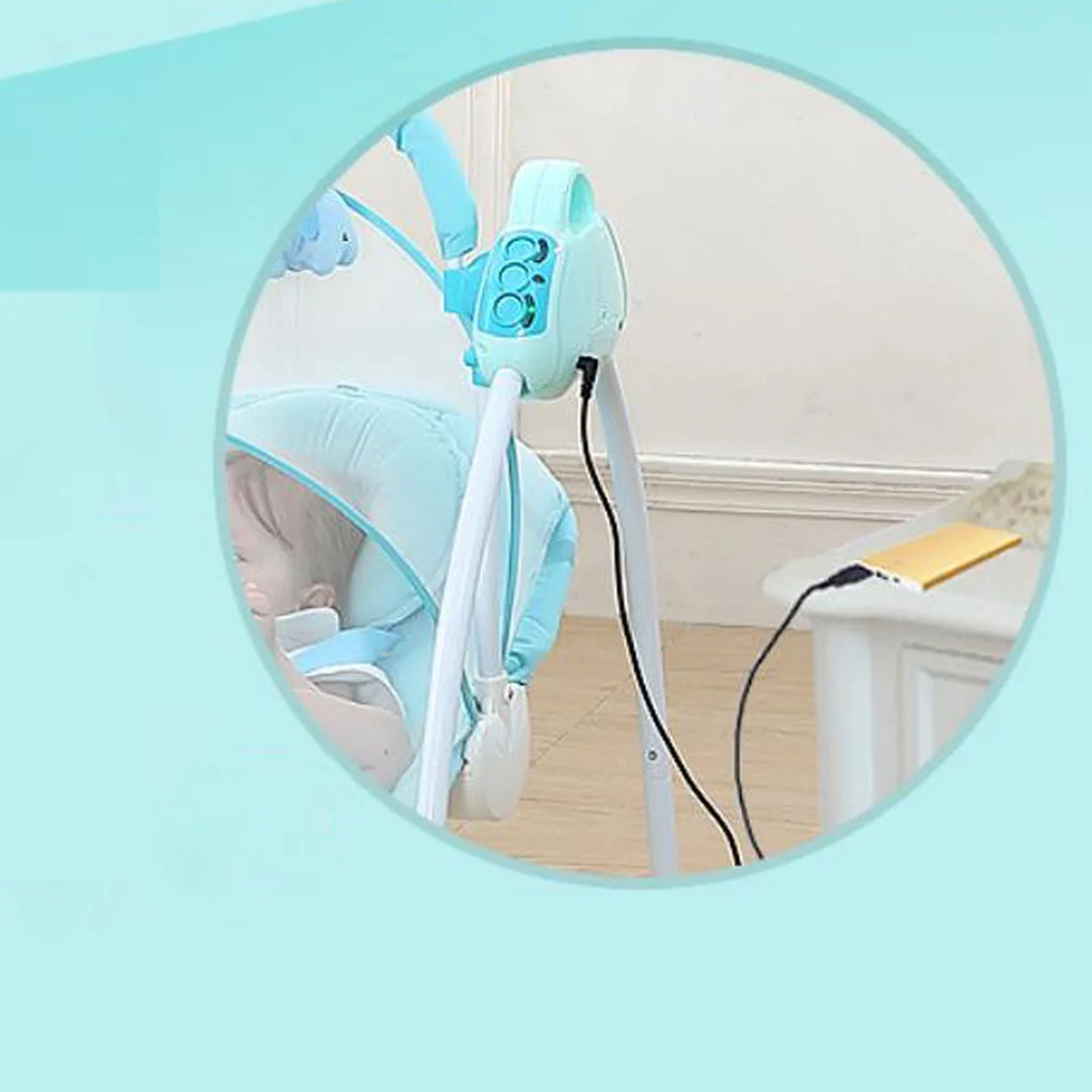 Blue Electric Baby Bouncer Swing Seat with Bluetooth Music and Remote Control R708
