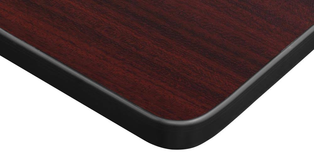 Mahogany Black Square Breakroom Table with 4 Stack Chairs H499