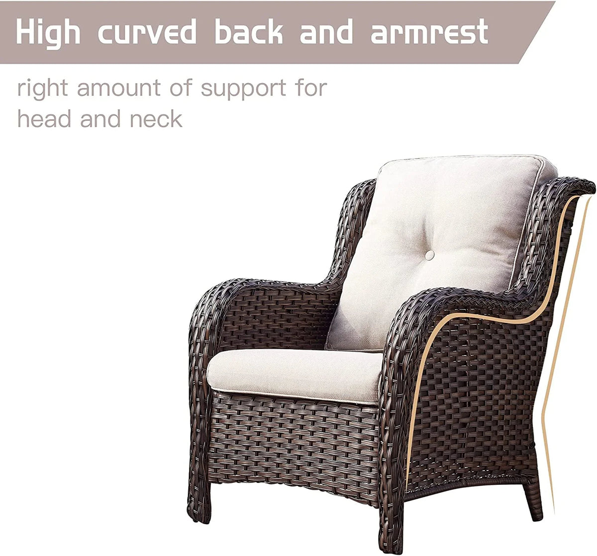 5 PC Brown/Beige Rattan Wicker Sectional Sofa Set Q204