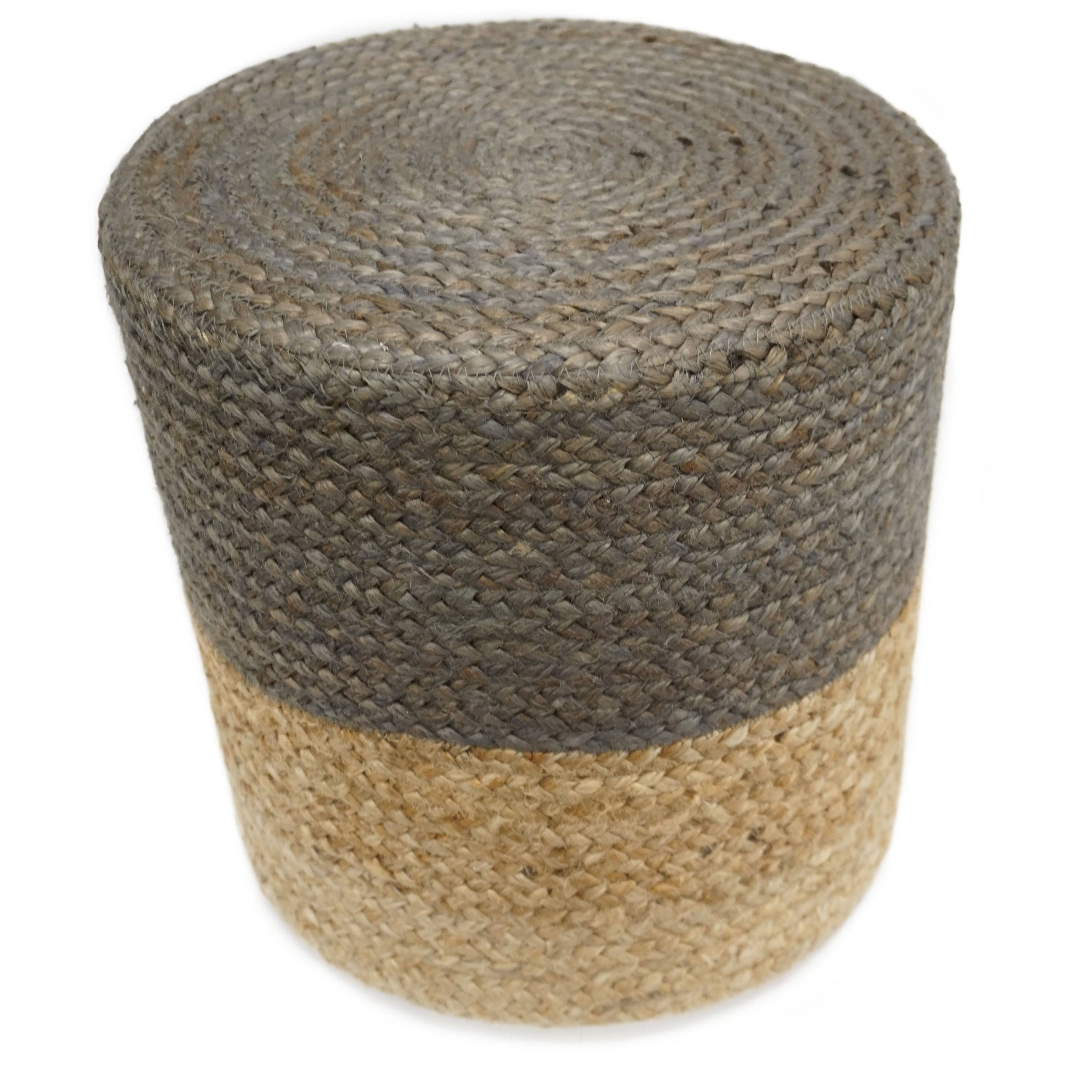 Grey Medium Jute Pouf G86898