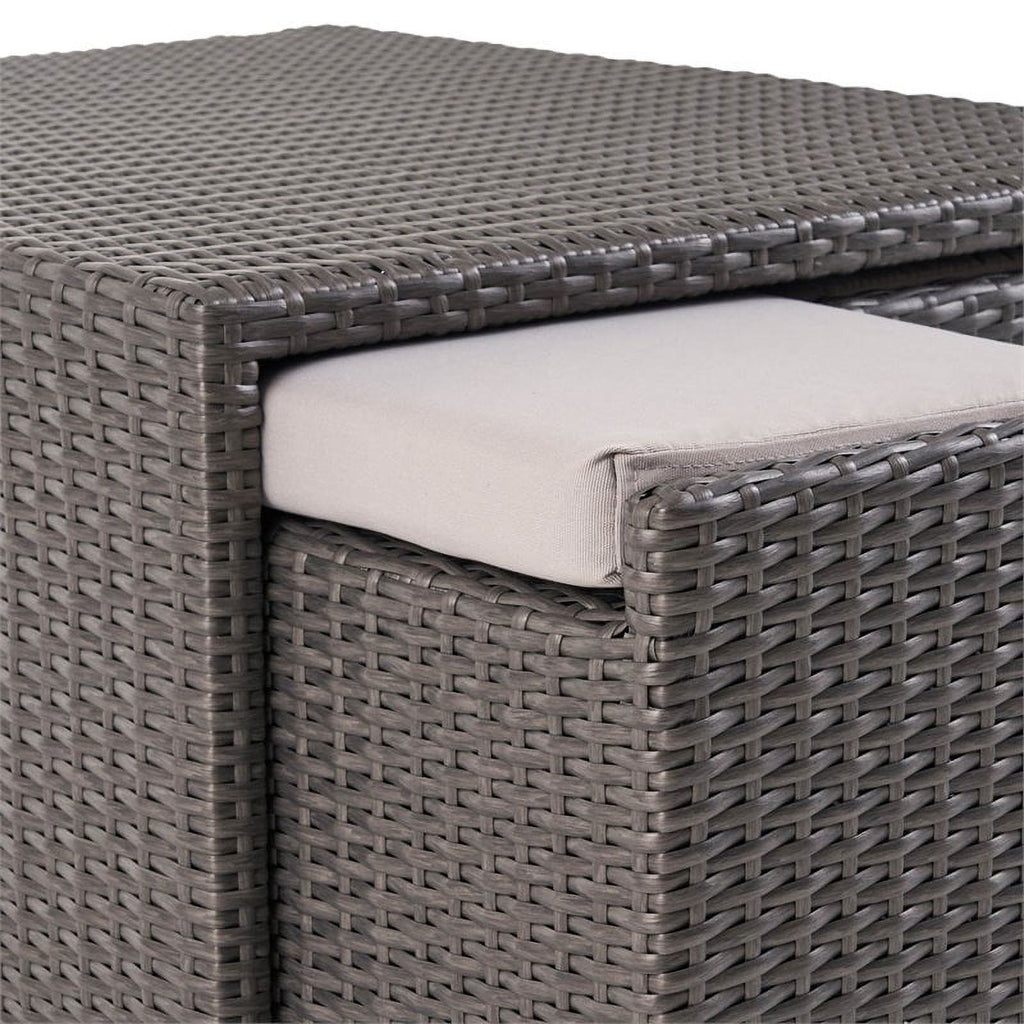 Grey Wicker Sectional with Aluminum Frame K18683