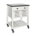 White 4 Drawer Wooden Kitchen Cart with Caster Wheels W60887