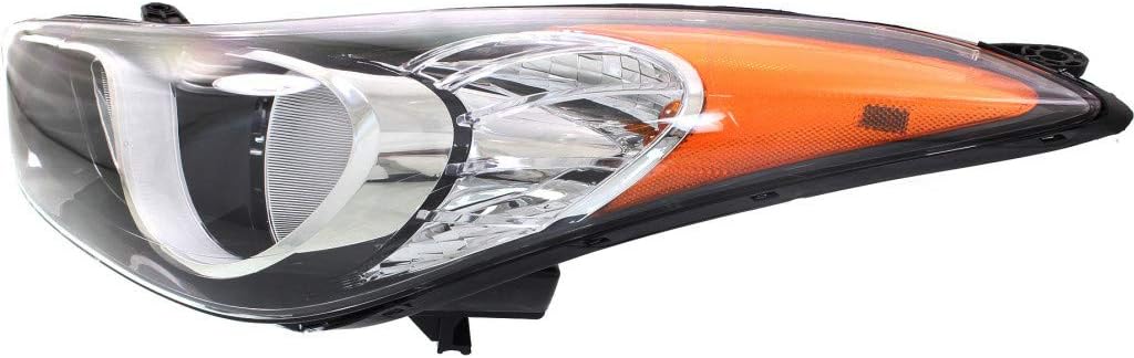 Headlight Assembly Passenger Side with Bulbs Black Housing K589