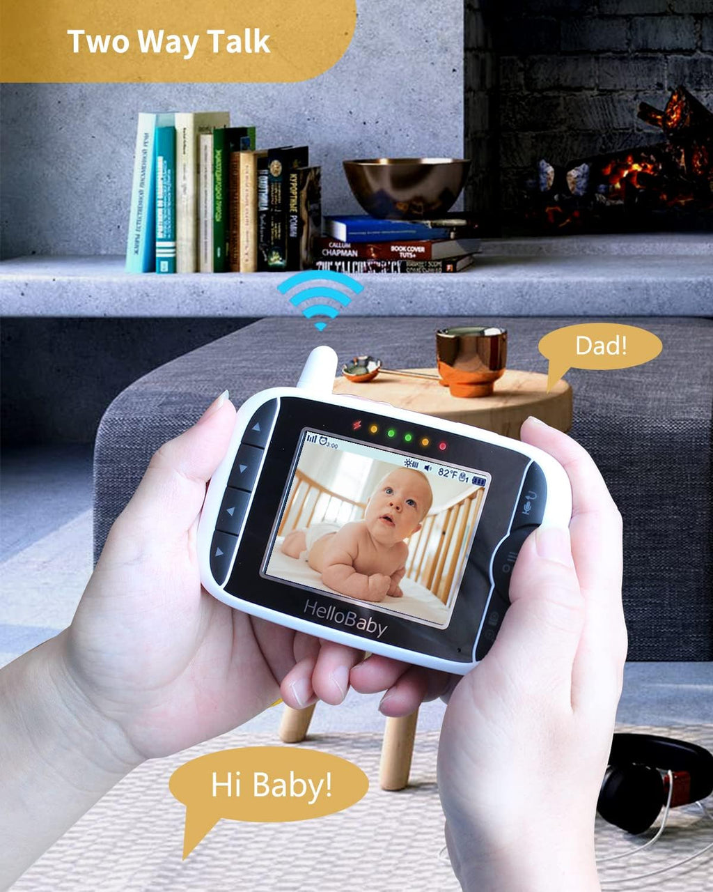 Baby Monitor with Camera and Audio, 3.2'' LCD Screen, Infrared Night Vision, Two Way Audio U58824