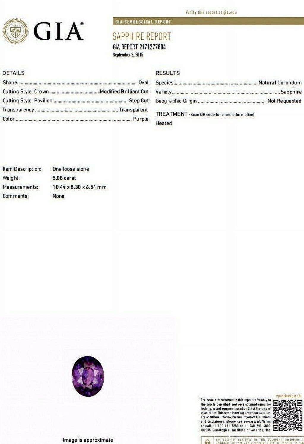 6.41ct Natural Vivid Purple Sapphire Diamond Ring R1624