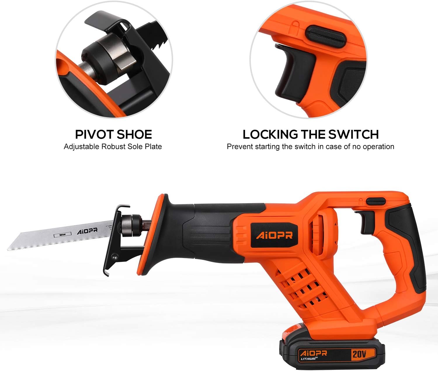 20V Cordless Reciprocating Saw with 5 Blades, Pack of 2 T844