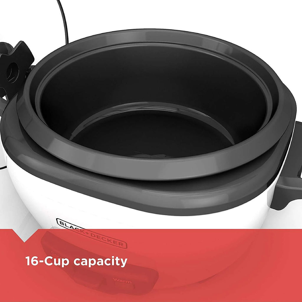 16-Cup Rice Cooker and Food Steamer, White I56114