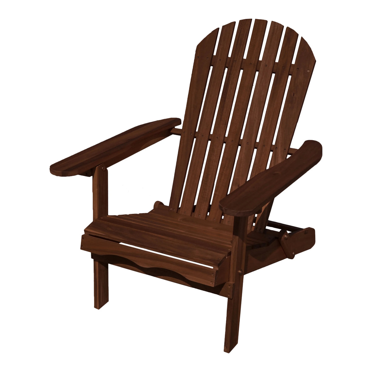 Dark Brown Wood Foldable Patio Adirondack Chair, Set of 2 Q2730