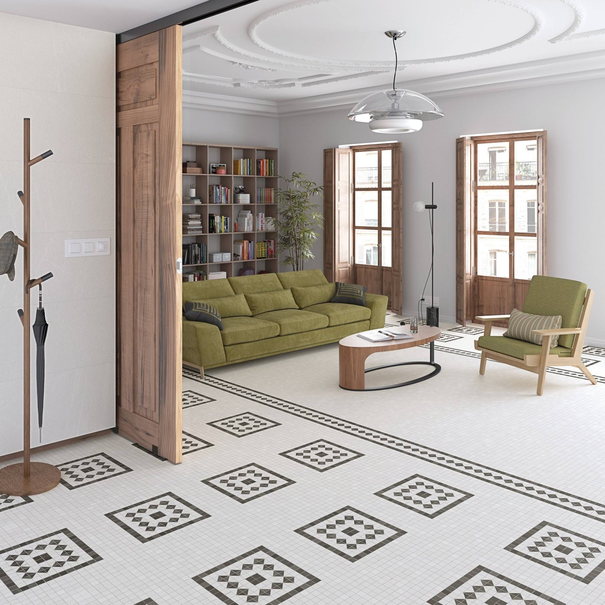 White 8x22 Square Floor and Wall Tile E458613