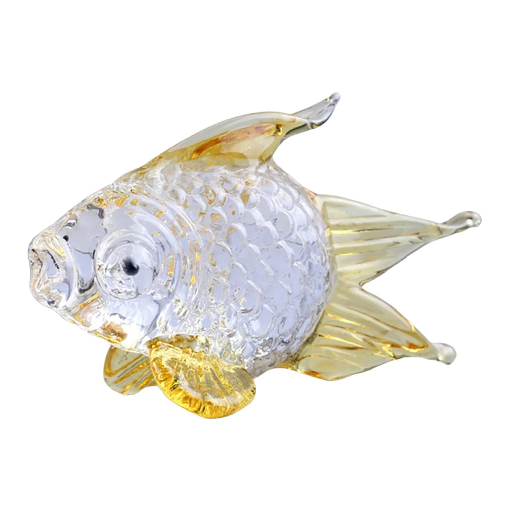 Hand Blown Glass Goldfish Figurine Ornament G864098