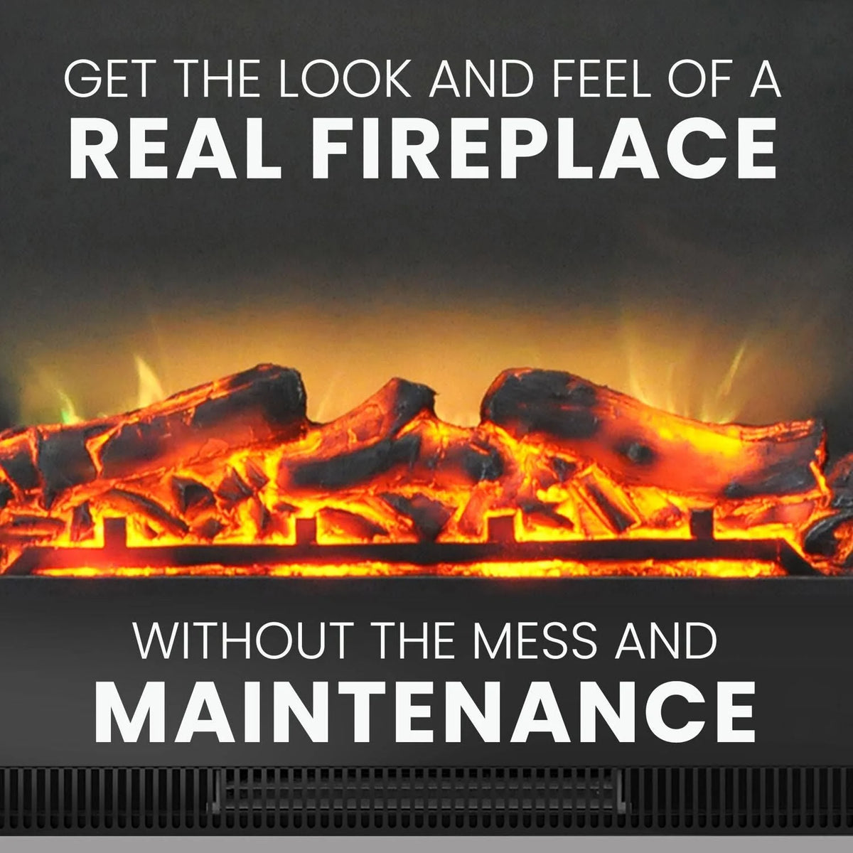 Black Freestanding Electric Fireplace C411