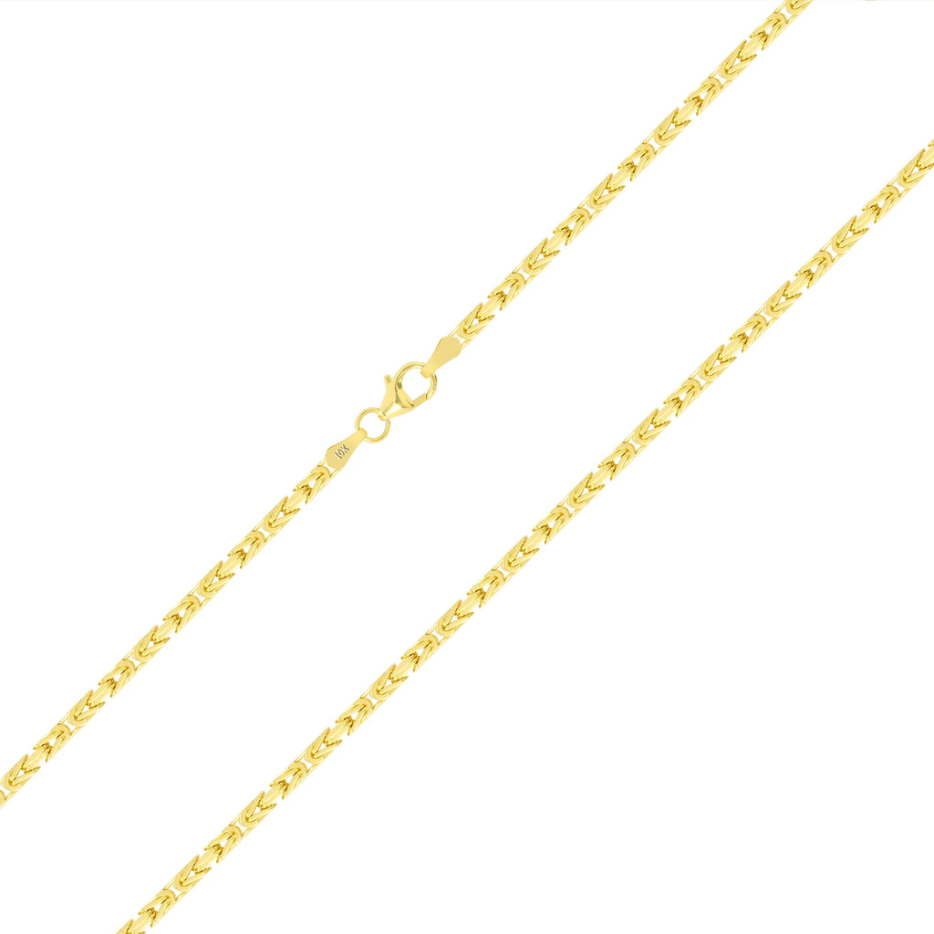 10K Yellow Gold Byzantine Link Chain Necklace X1212