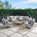 9 Piece White Gray Aluminum Outdoor Sectional Sofa Set H43153