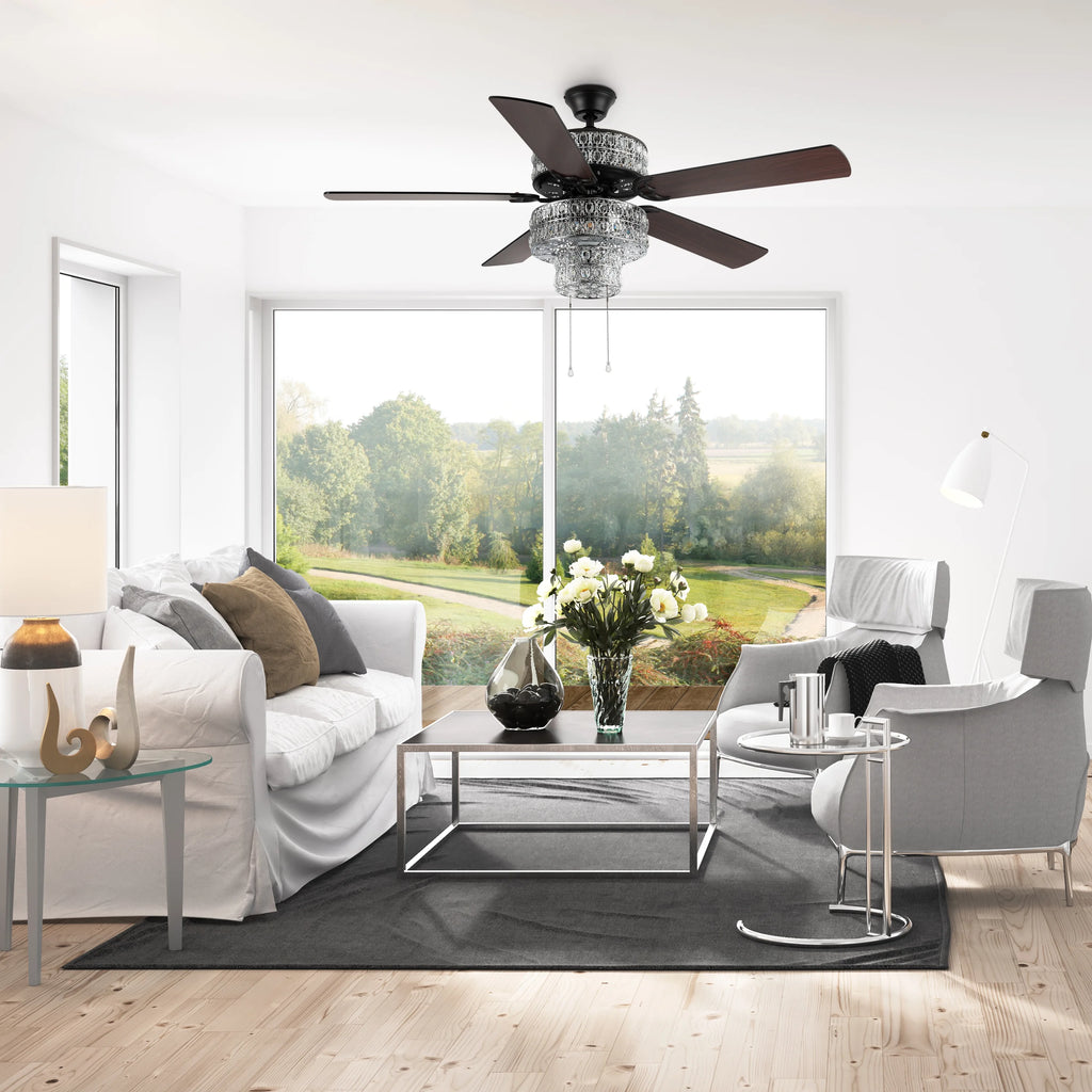52" Crystal LED Ceiling Fan with Light K8150