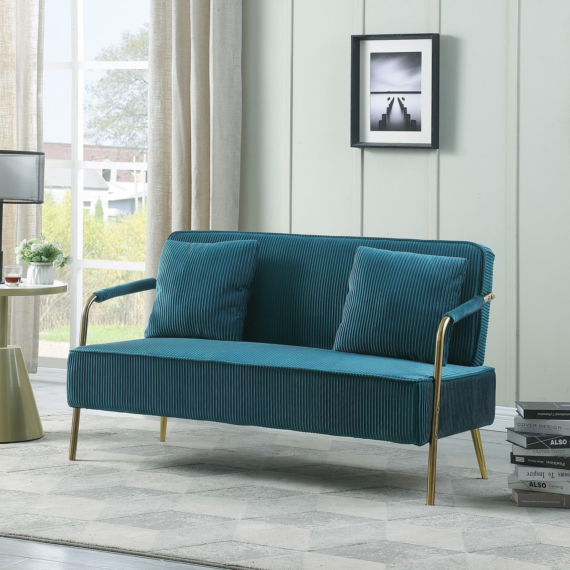 Grey Velvet Loveseat Sofa U84647