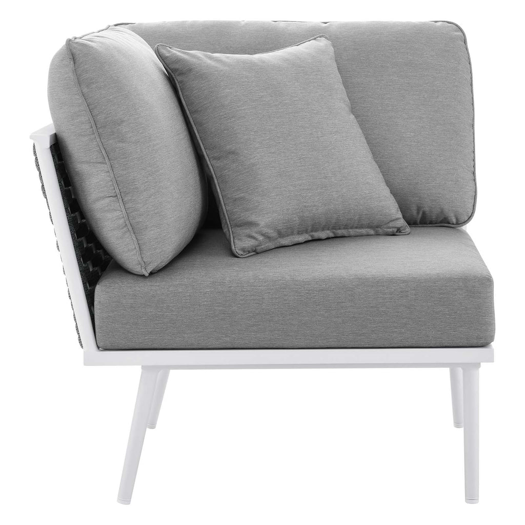 9 Piece White Gray Aluminum Outdoor Sectional Sofa Set H43153