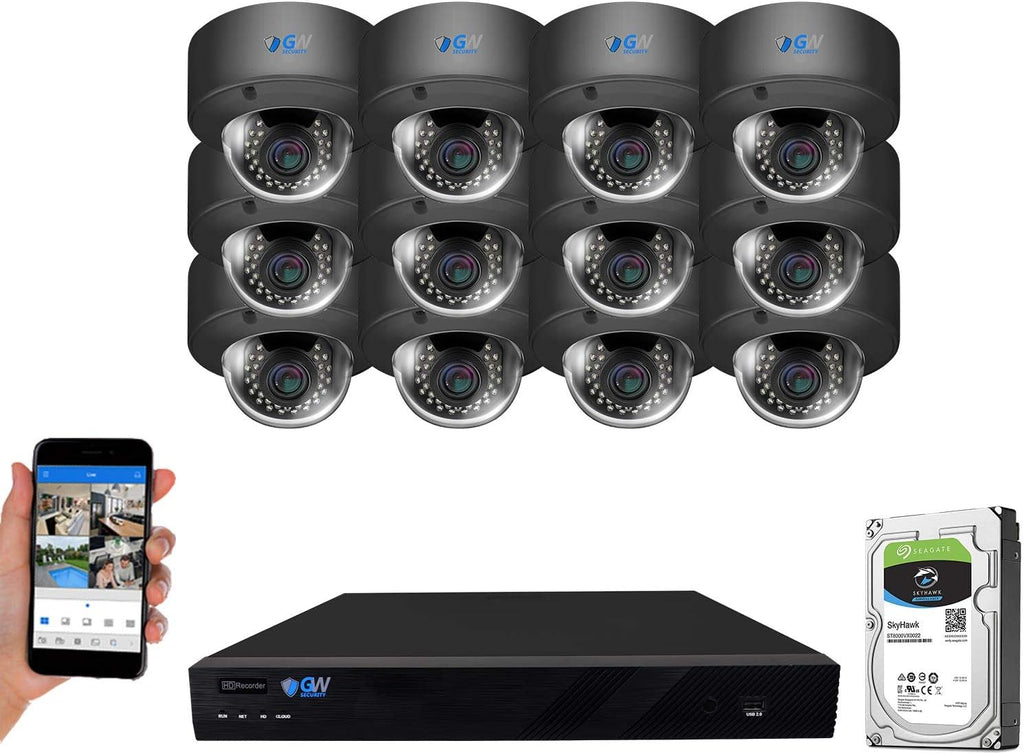 16 Channel 4K NVR 12 x 5MP Dome POE Security Camera System X76229