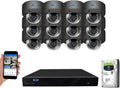 16 Channel 4K NVR 12 x 5MP Dome POE Security Camera System X76229
