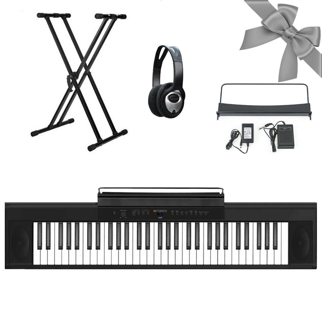 61-Key Digital Piano with Headphones & Sustain Pedal F7549
