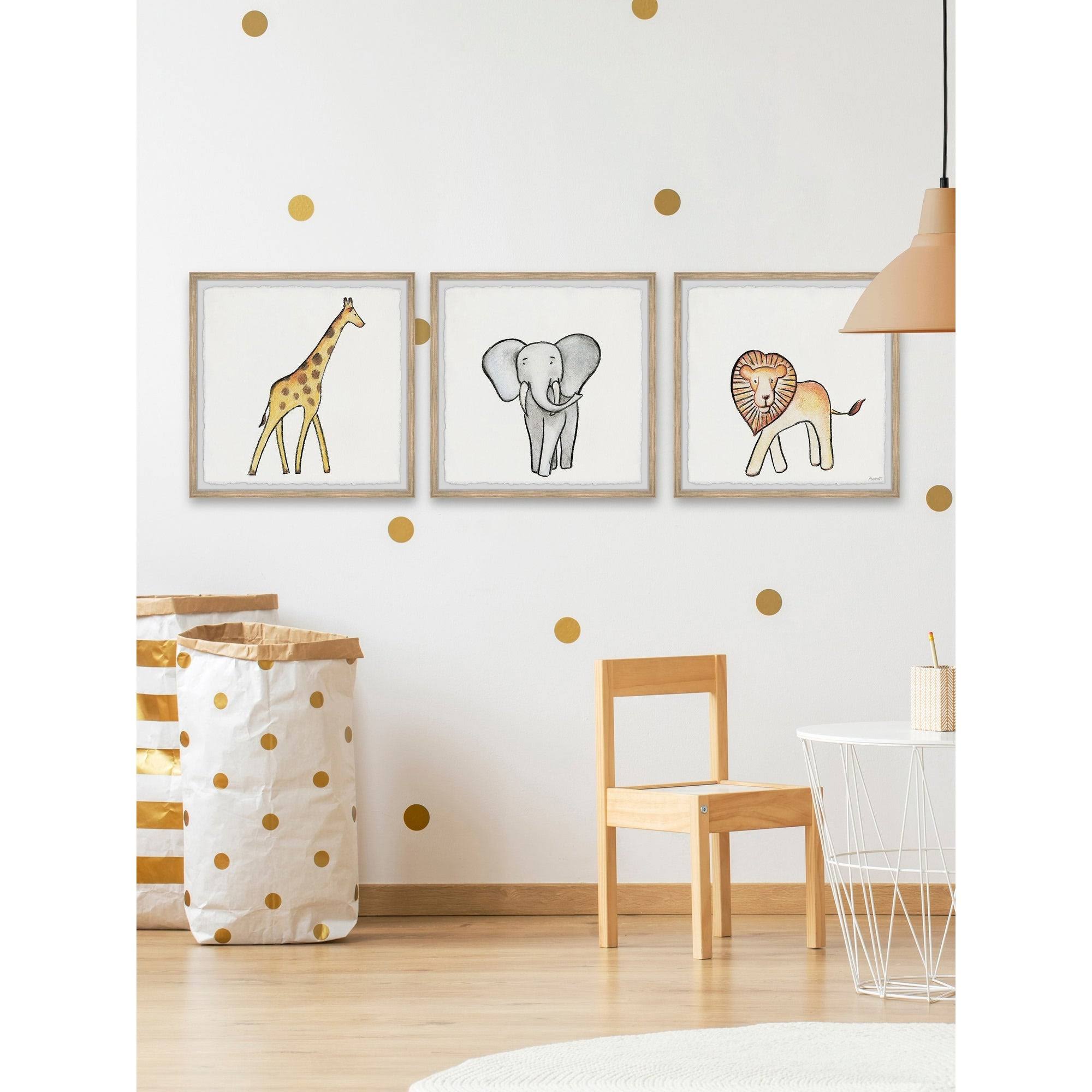 African Safari Animals Triptych, 32 inch x 96 inch N37171