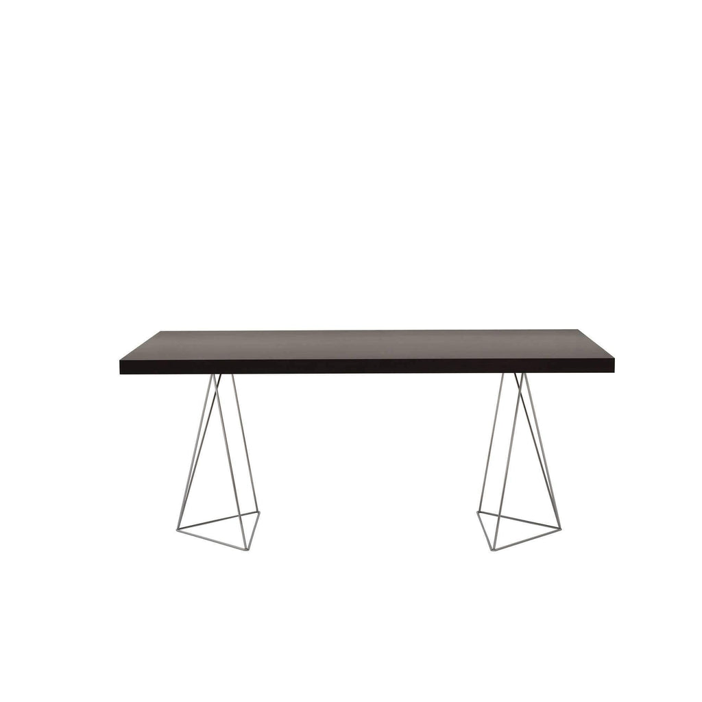 Walnut Chrome Table Top with Trestles W605