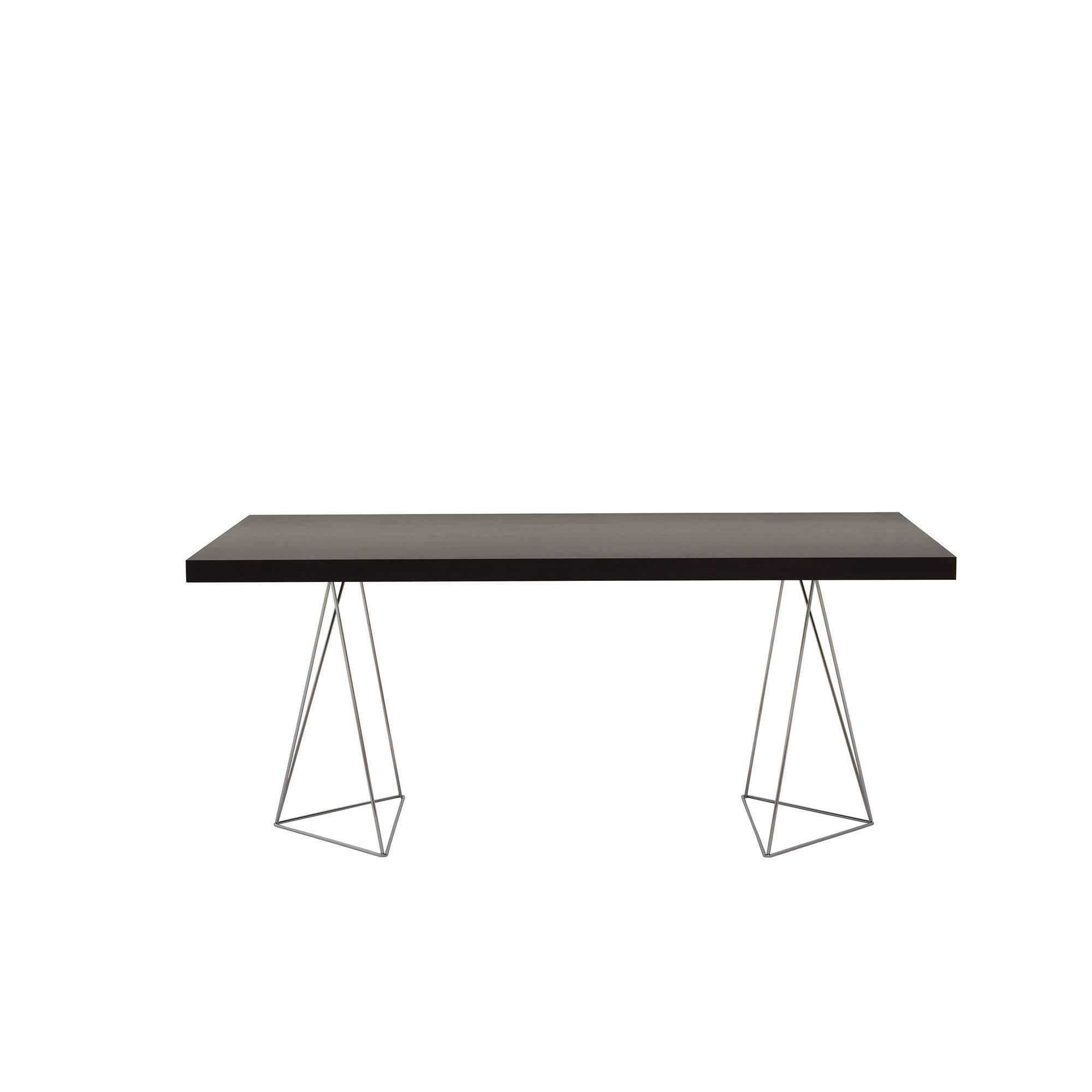 Walnut Chrome Table Top with Trestles W605