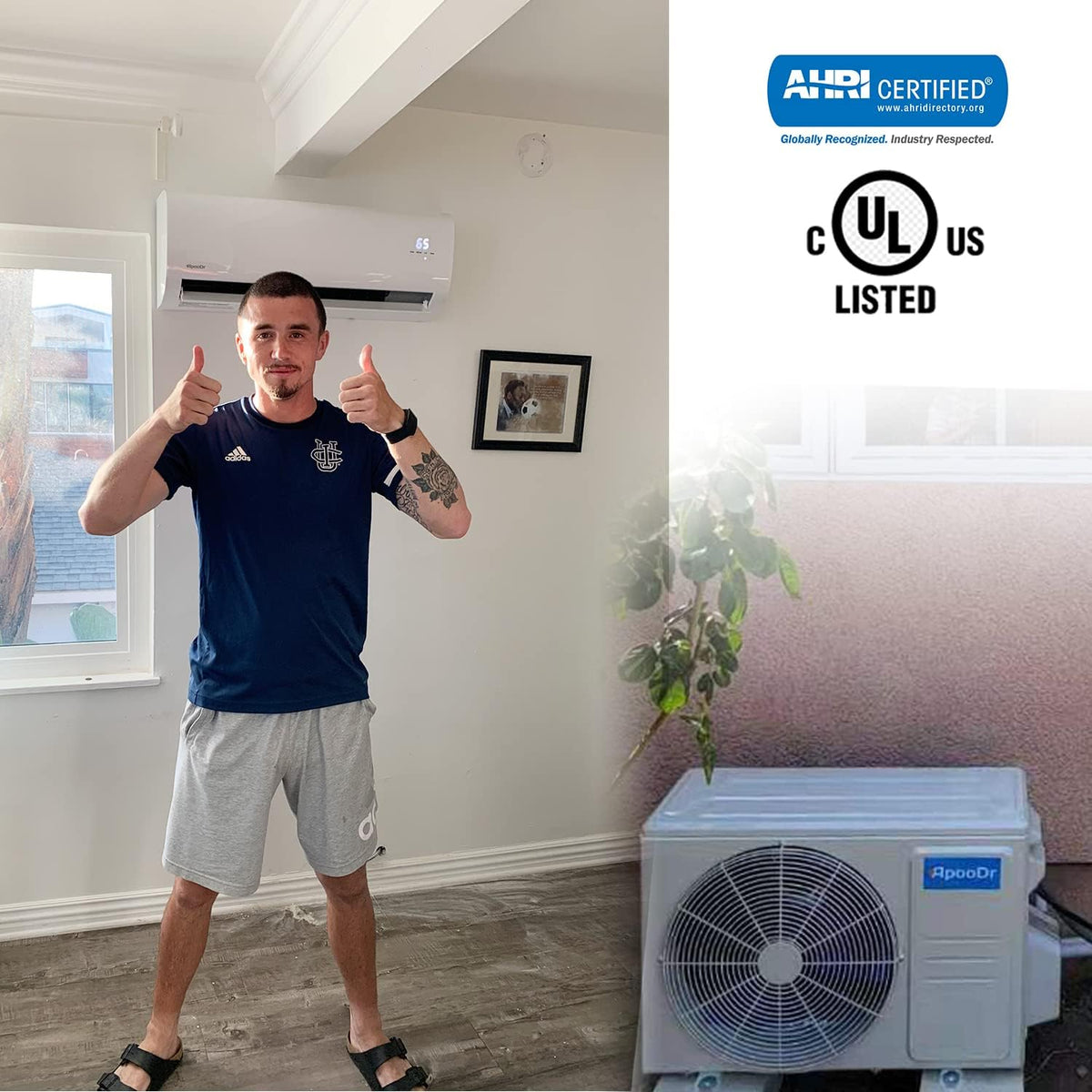 12000 BTU Mini Split Air Conditioner Ductless Inverter System with Heat Pump 110V 1 Ton K3679