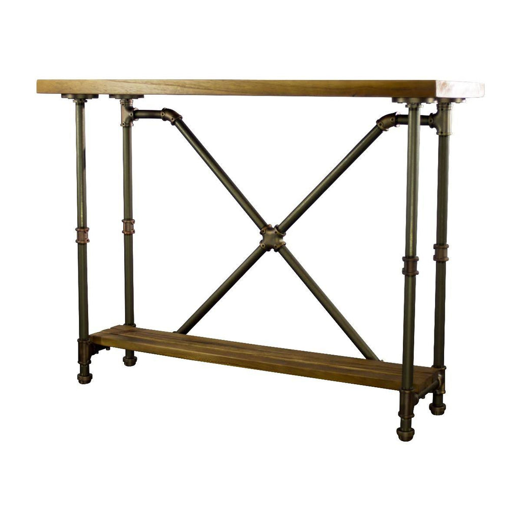 Bronze Industrial Console Table O4223
