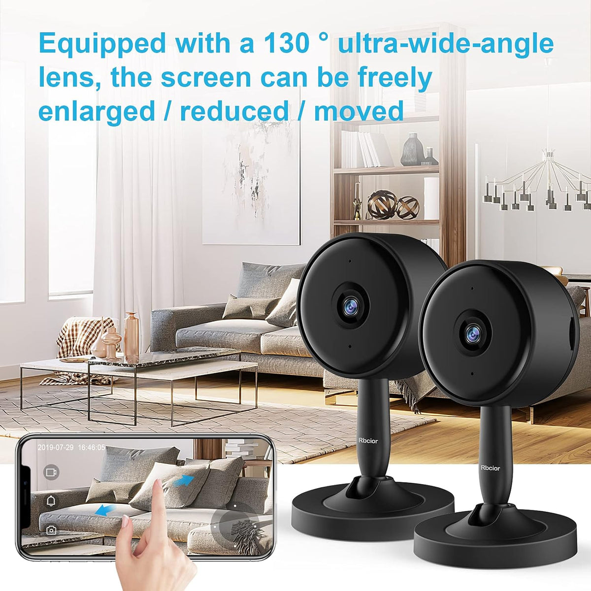 2 Pack 1080P 2.4GHz WiFi Wireless Indoor Security Camera with Night Vision Q2411