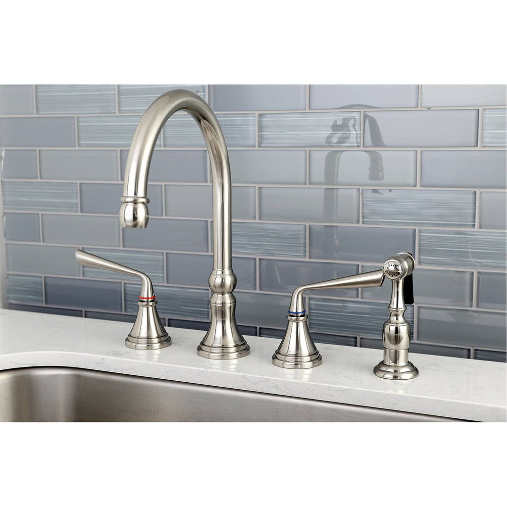 Polished Brass Widespread Kitchen Faucet with Sprayer M5603