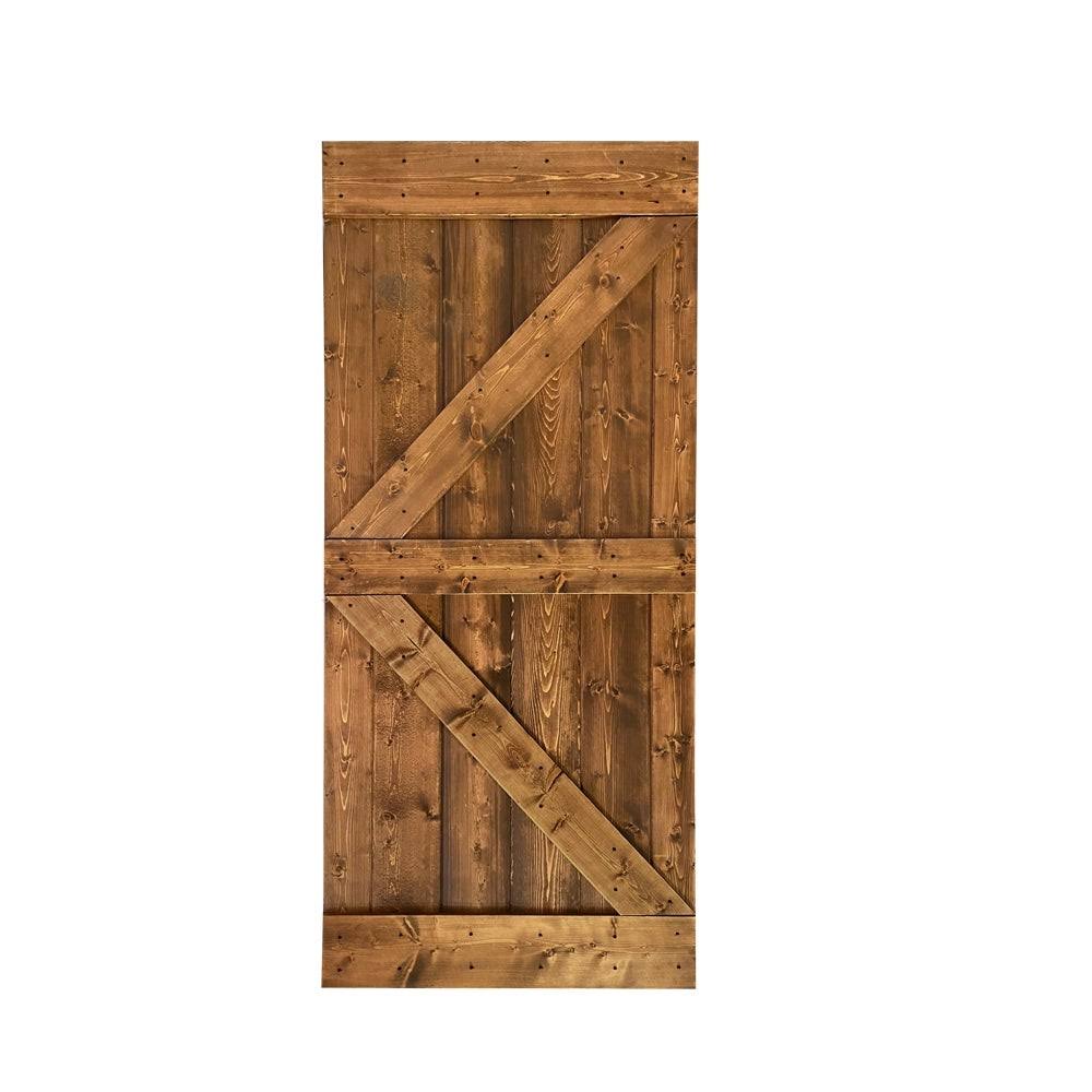 Carbon Gray Solid Pine Wood Interior Sliding Barn Door Y931538