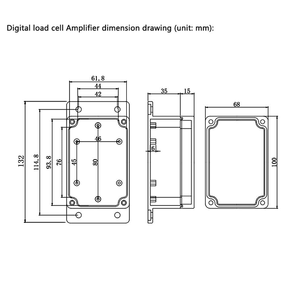 Load Cell Amplifier with Digit Display, Output 4-20mA/0-10V/RS485, Accuracy ±0.2%FS D4242