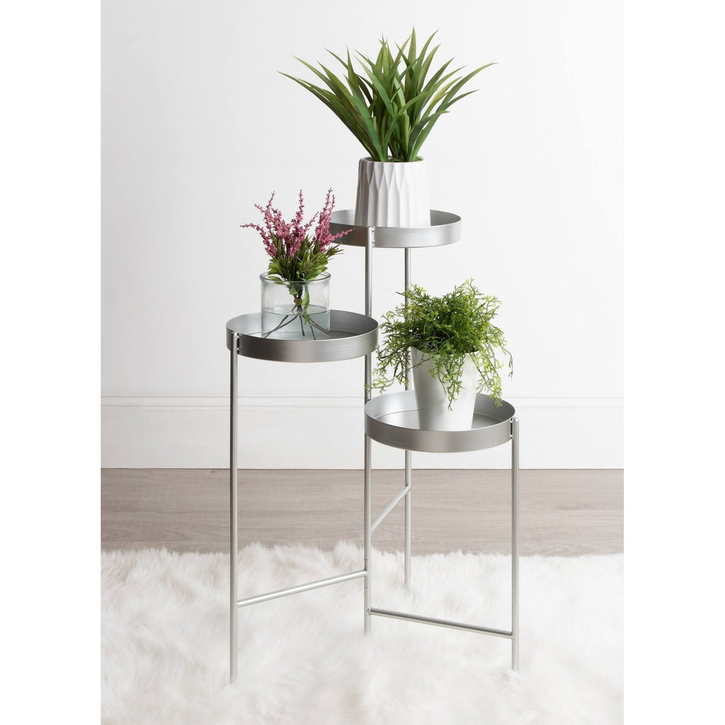 Navy Blue Metal Tri-Level Plant Stand T7610