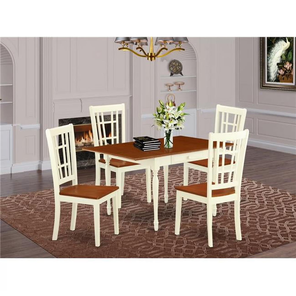 5-piece Wood Dining Table and Chairs in Cherry S5637