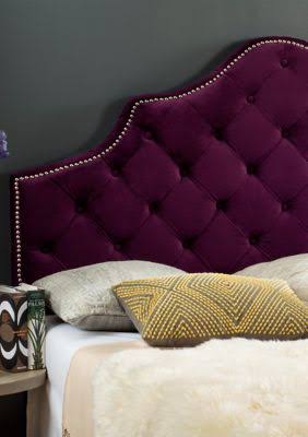 Purple Velvet Tufted Headboard M8142