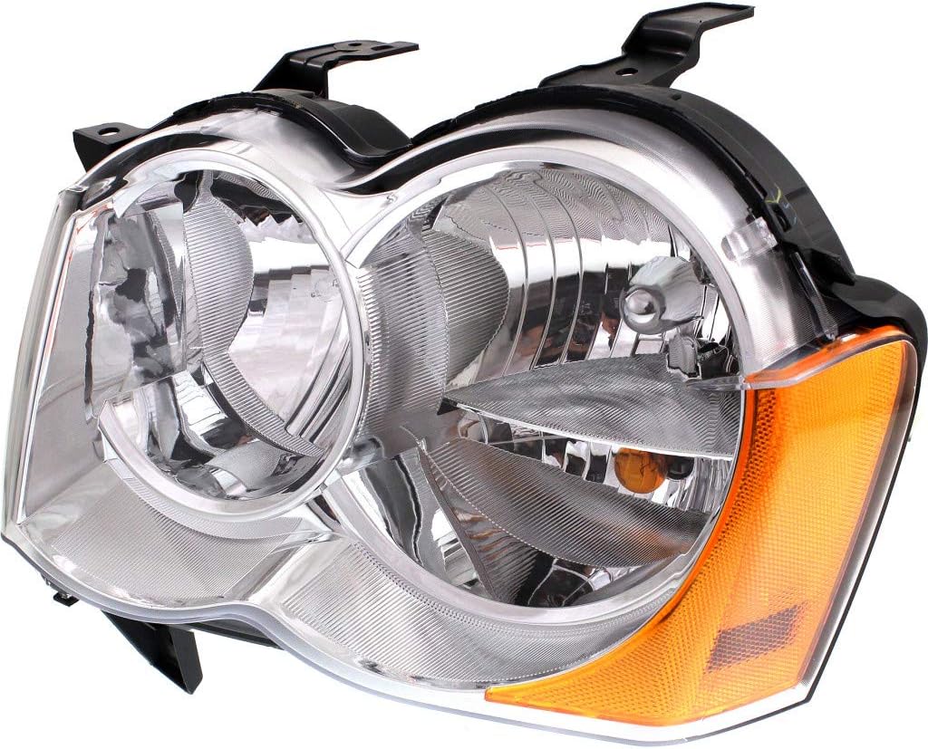 Headlight Assembly for Jeep Grand Cherokee 2008 2009 2010 Driver and Passenger Side Pair Halogen A3164