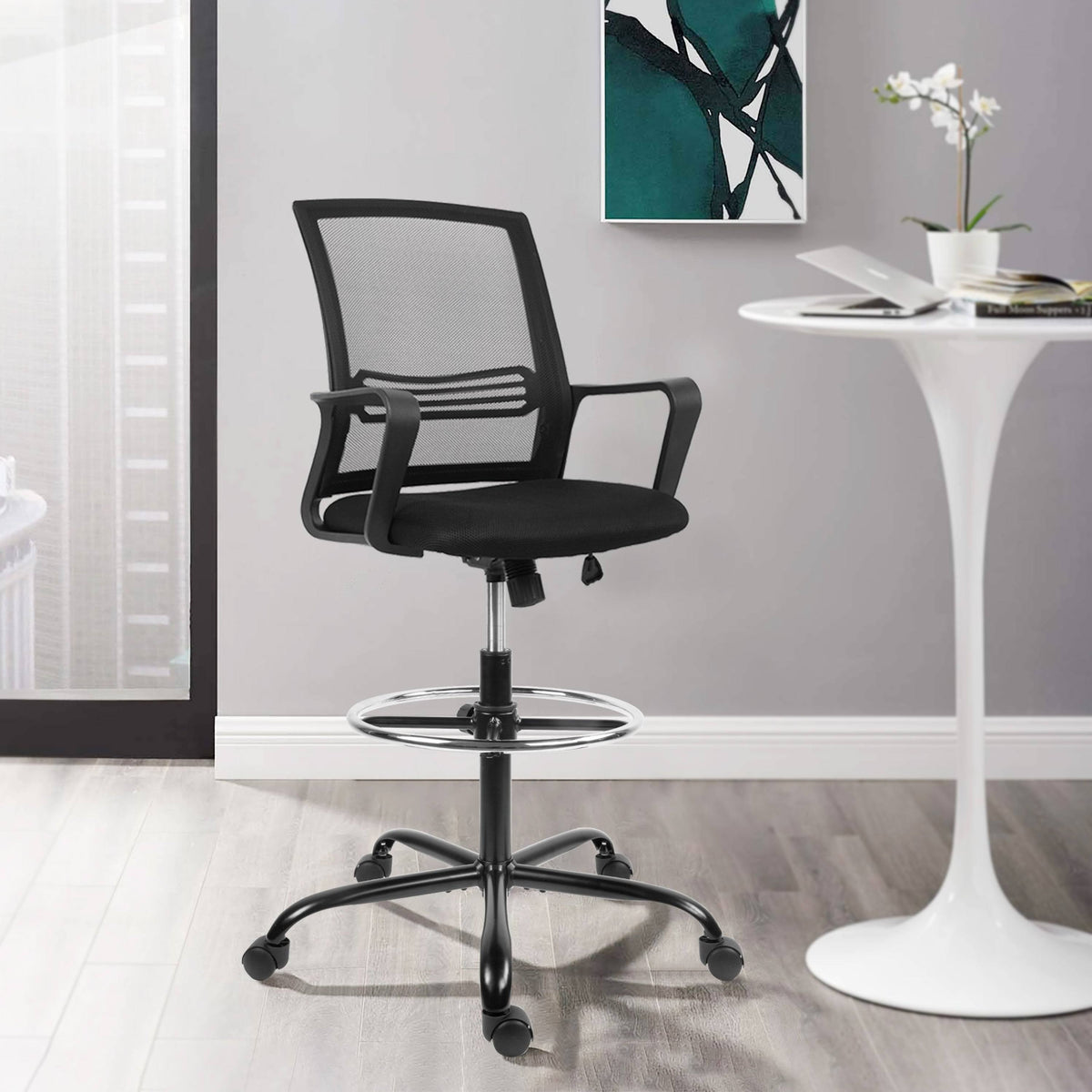 Black Adjustable Height Swivel Task Chair Y1972